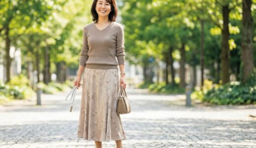 60代150cmのスカート丈は74cmが正解！低身長が輝く神バランス