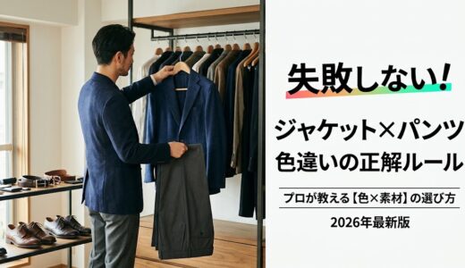 ジャケットとパンツの色違いで失敗しない！プロが教える「色×素材」の正解ルール
