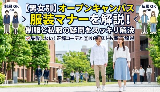 【男女別】オープンキャンパス服装マナーを解説！制服と私服の疑問をスッキリ解決